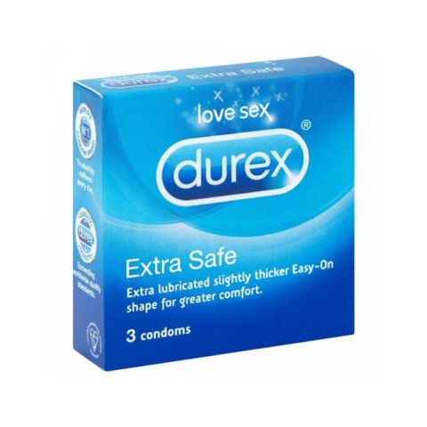 DUREX EXTRA SAFE דורקס אקסטרא סייף 3 קונדומים
