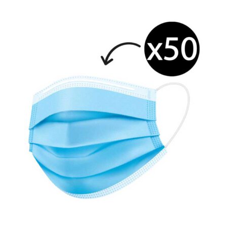 מסכות נשימה כירורגיות במארז 50 יח’